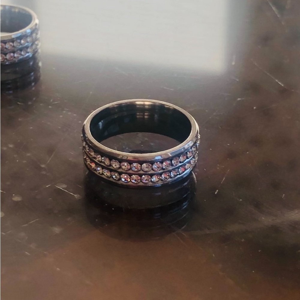 Silver Stainless Steel and CZ Ring - Picture 5 of 5